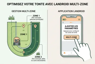 Infographie configuration Multi-Zone Worx Landroid