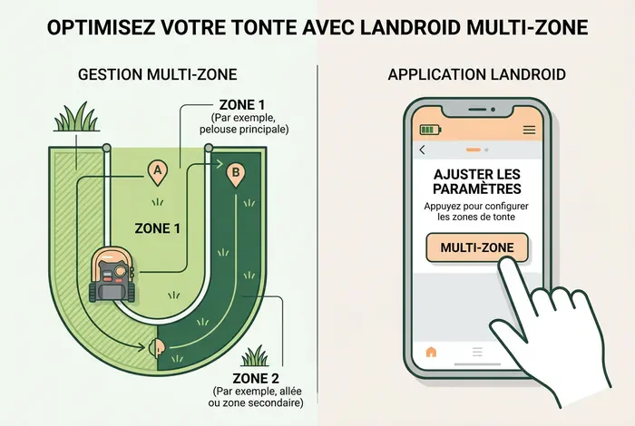 Infographie configuration Multi-Zone Worx Landroid