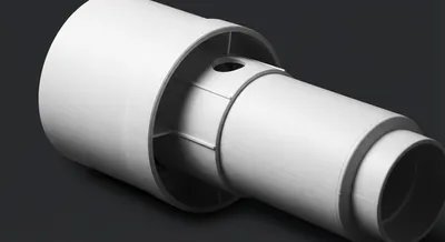 Vue minimaliste et contrastée d'un composant de siphon cloche.