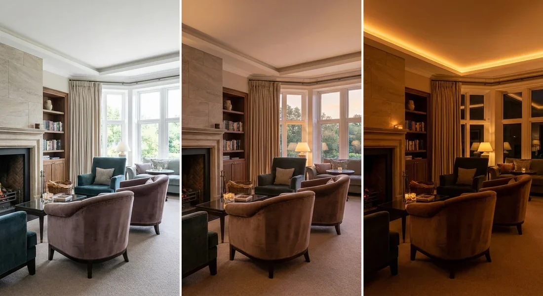 Confort visuel et variation d'intensité Ambiance tamisée obtenue grâce à la variation de lumière