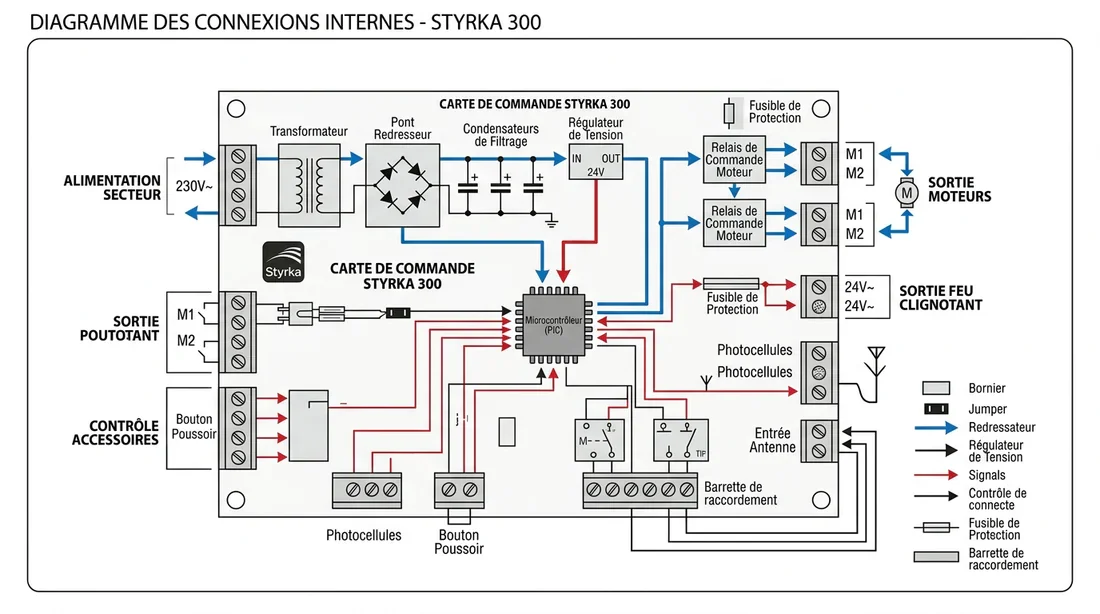 Schéma de câblage de la carte électronique Avidsen Styrka 300